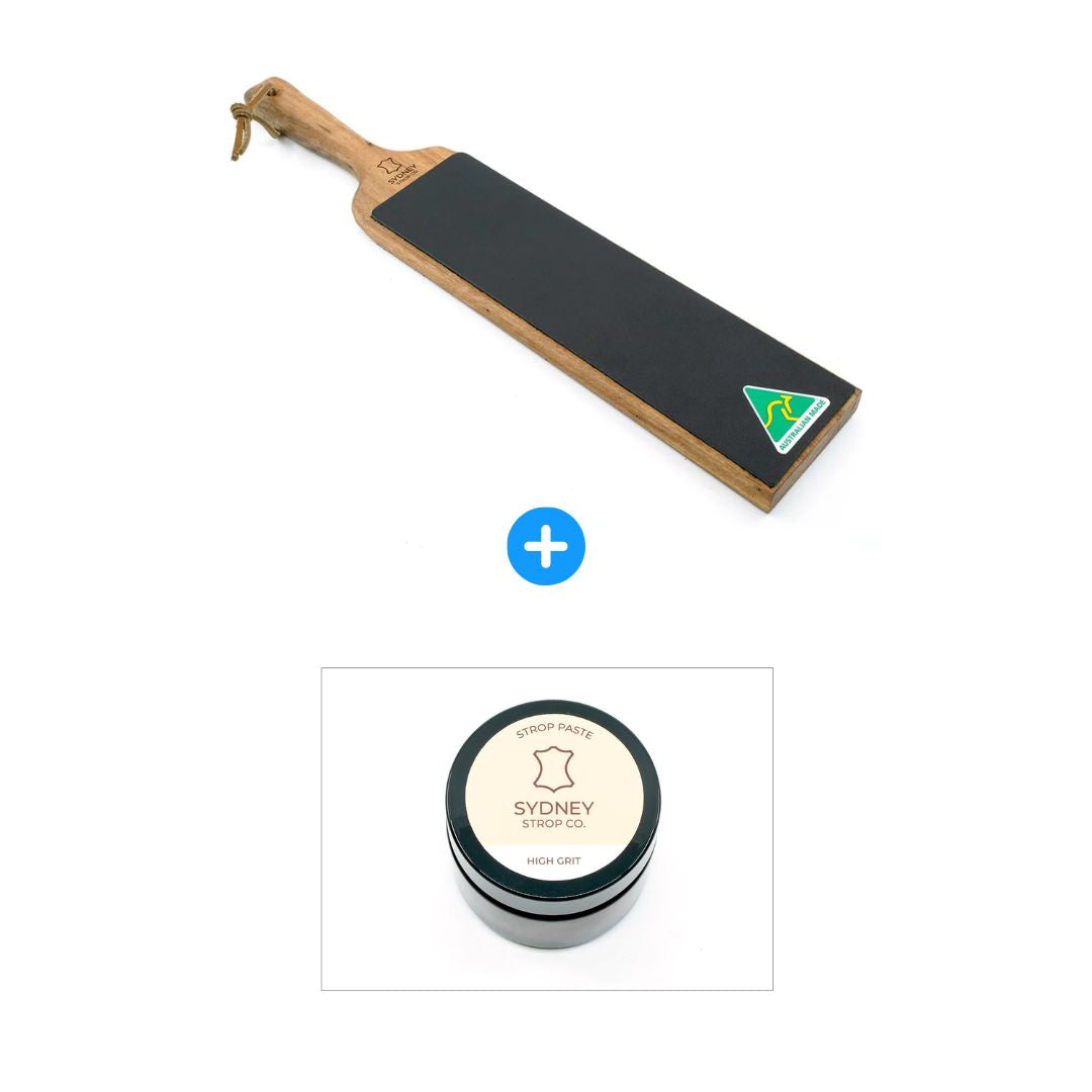 Double-Sided Paddle Strop - Black Cow Leather - Made in Australia