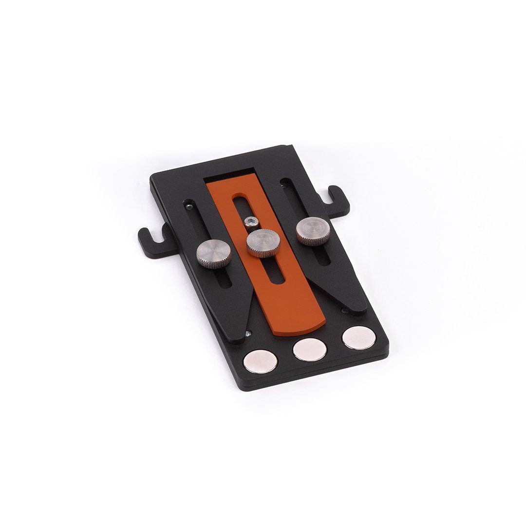 Hapstone Small Magnetic Table M3 Module with strong magnets to hold the blade in place, Black and orange in colour