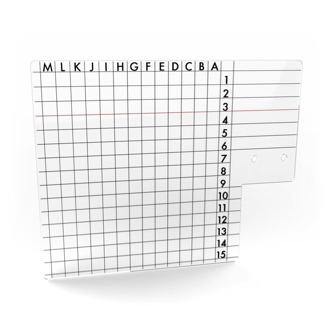 Wicked Edge Advanced Alignment Guide for setting up knife, clear with grid lines