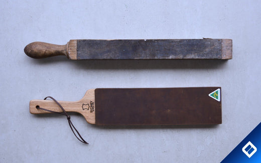 old 100 year strop vs a modern new Sydney Strop Co. paddle strop