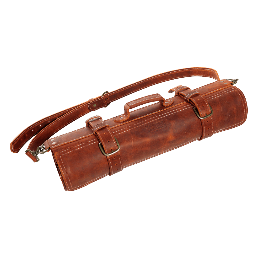 Jende Industries Artisan Leather Knife Roll - Vintage Tan
