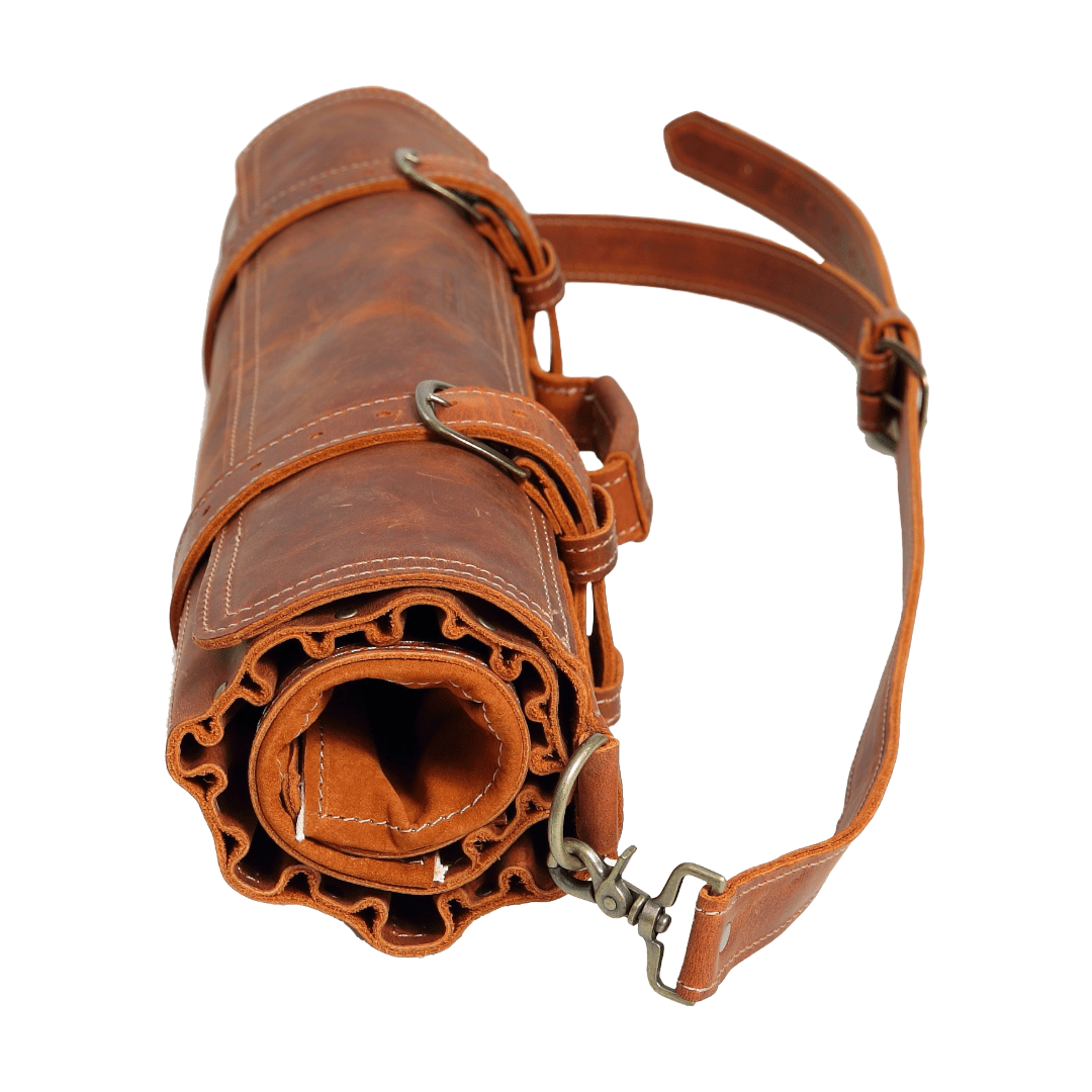 Jende Industries Artisan Leather Knife Roll - Vintage Tan