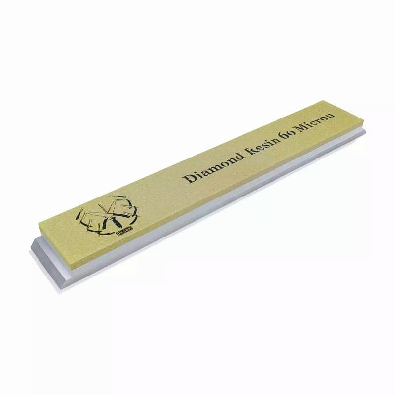 Diamond resin stone with '60 Micron' text on a white background