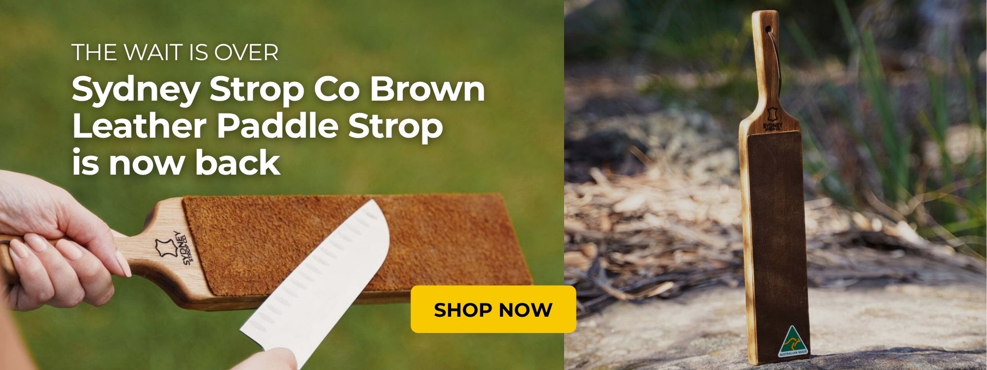 SSC Brown Leather Paddle Strop is now back. Grab yours now