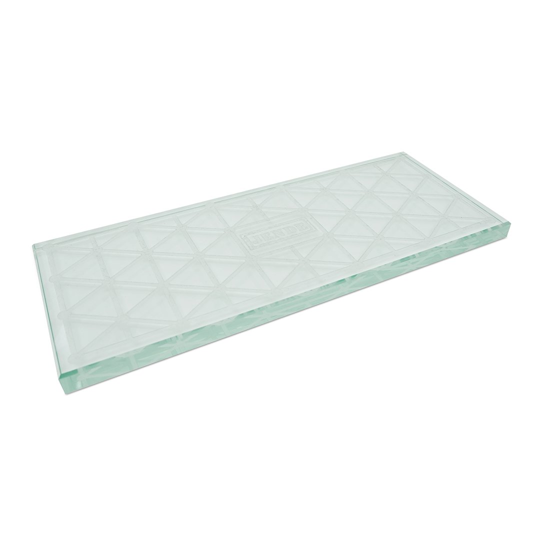 Jende Glass Lapping Plate with Lapping Powders inside cardboard box for shipping safley, glass bottles for powder