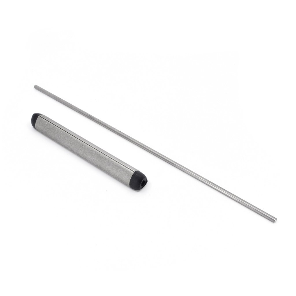 KME Sharpener Jewelstik 3 sided diamond hone rod and three sided diamond plate