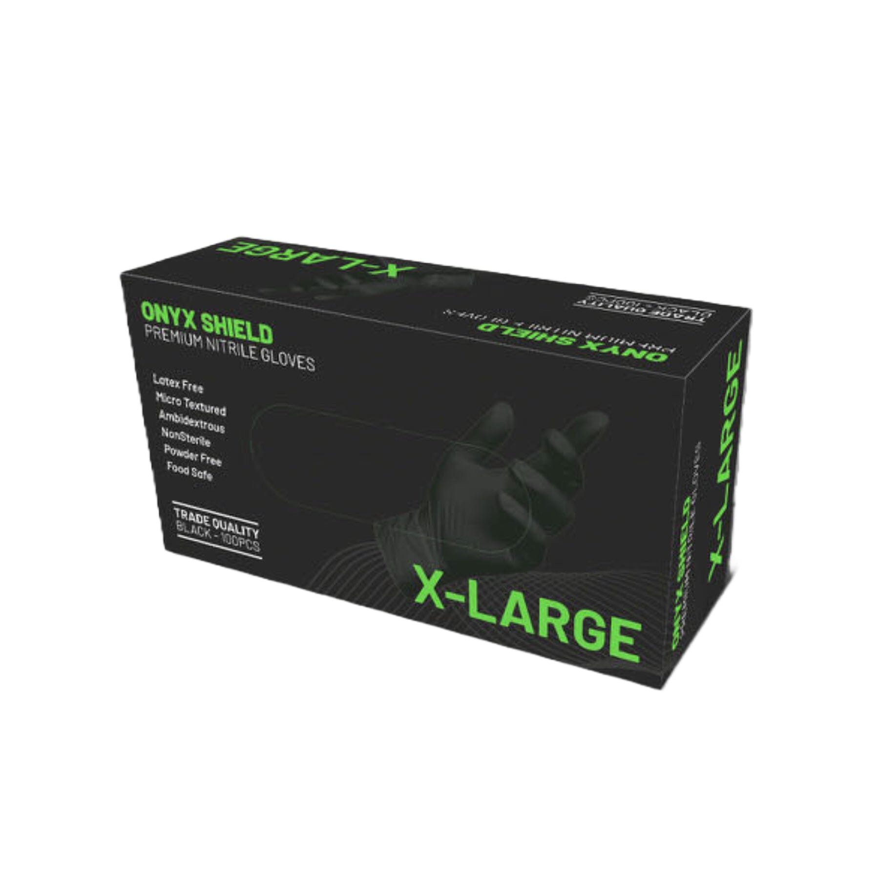 Black Premium Nitrile Gloves - Chemical, Oil, Heat Resistant - 100/box
