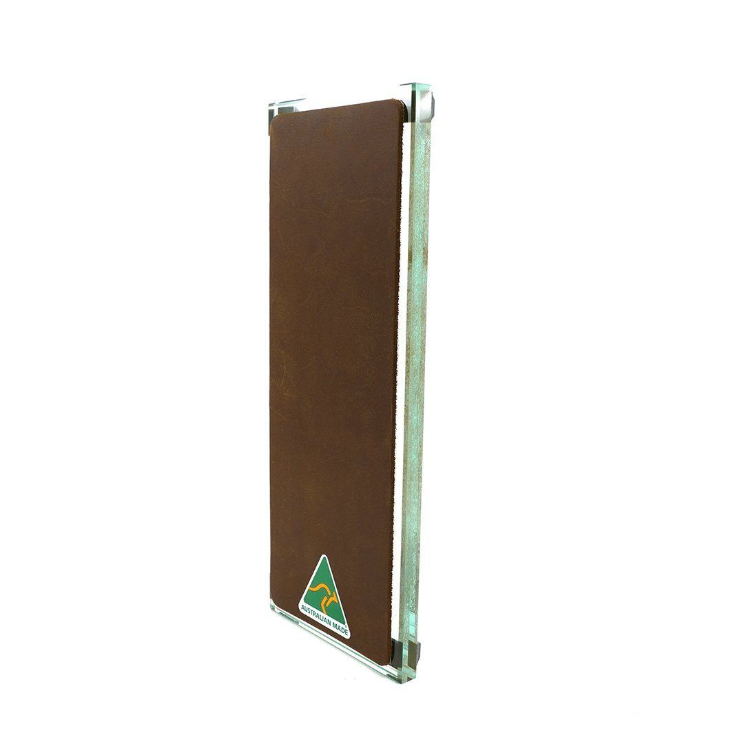 Premium Glass Single Sided Strop - Brown Cow Leather - Made in Australia
