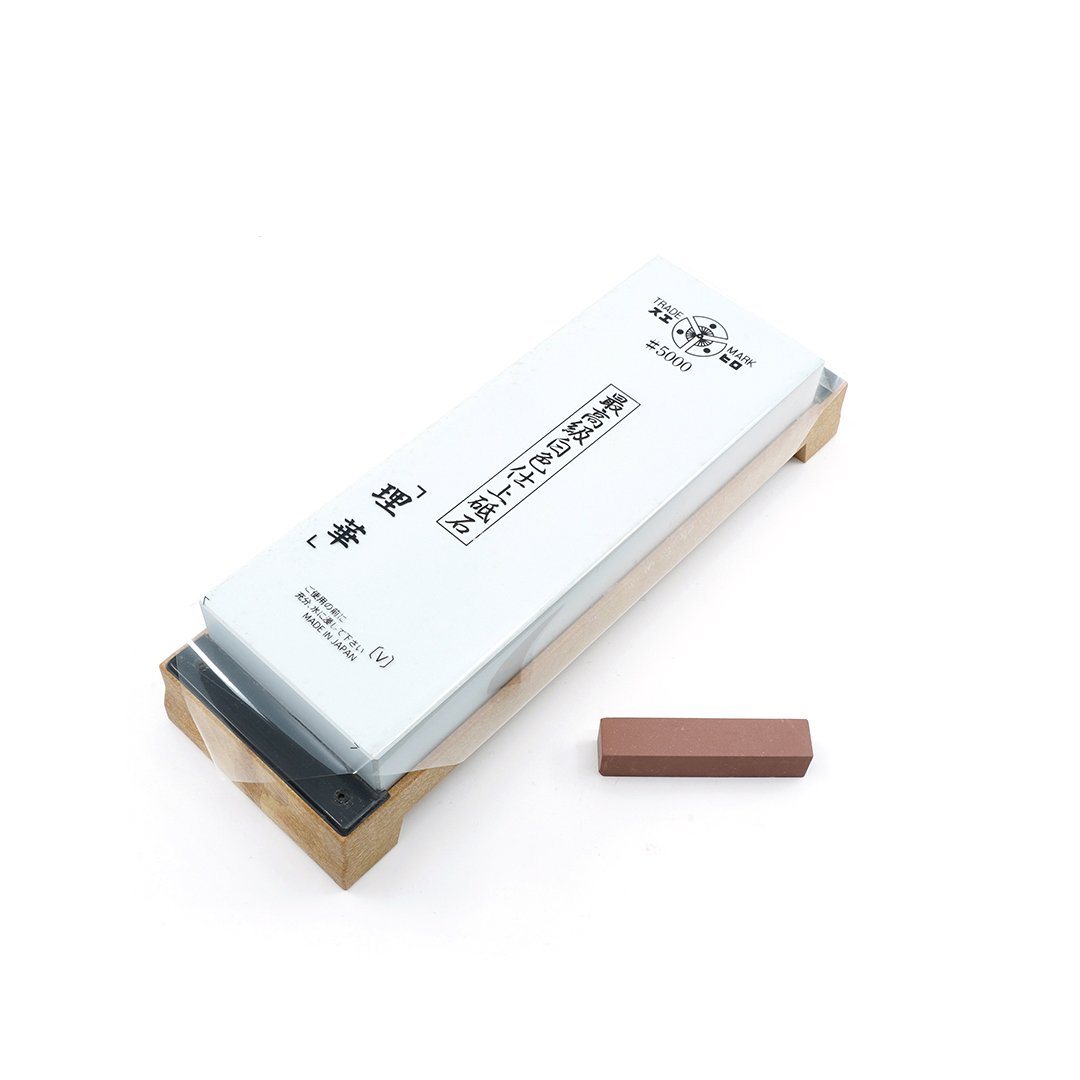 Suehiro Japanese Whetstone - Rika #5000 Grit (Rika5000) W/Base - Benchstone Freehand Sharpening tools and equipment
