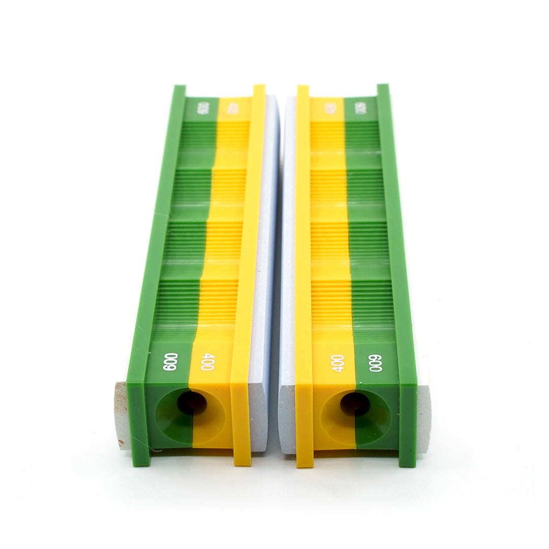 Wicked Edge Medium 400 Grit / Fine 600 Grit Semi-Round Stones for Curved Blades front